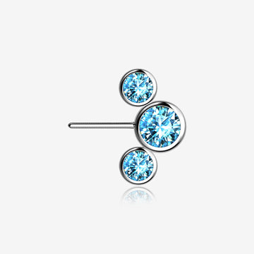 Implant Grade Titanium OneFit Threadless Triple Bubble Sparkle Front Facing Top Part-Aqua